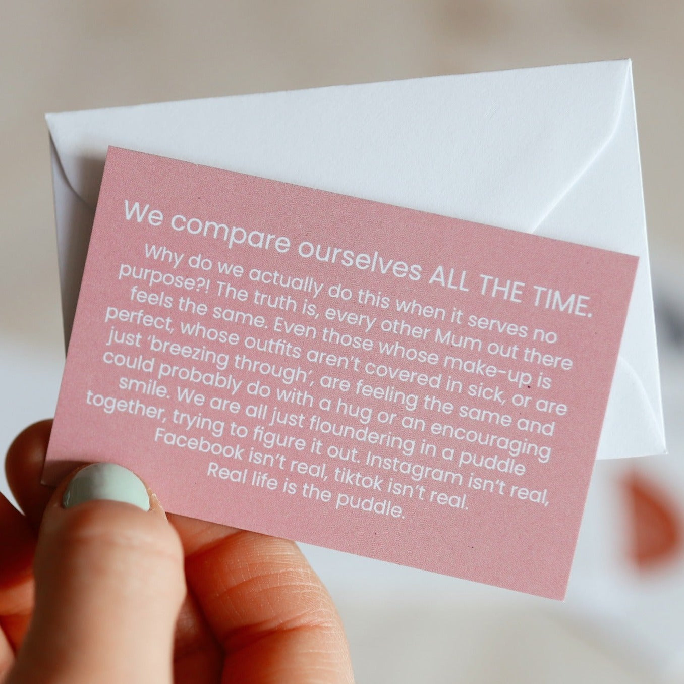 in this together cards: words of support for new mums. For all milestones of motherhood, such as when everyone else looks like they have it together!