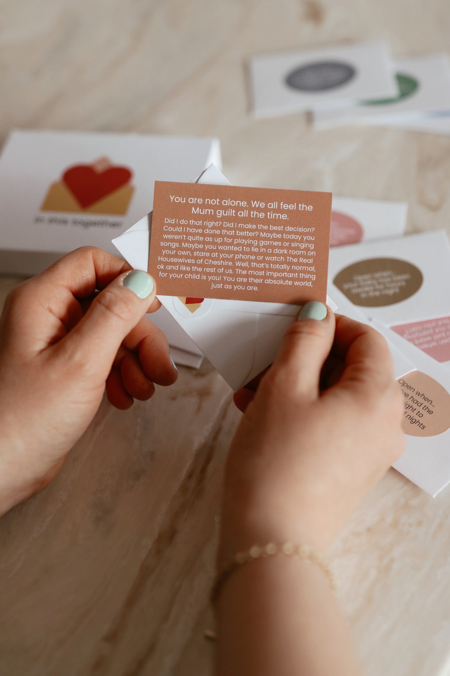 The perfect new mum gift: in this together cards. Words of support for all motherhood milestones including when the mum guilt gets overwhelming. 